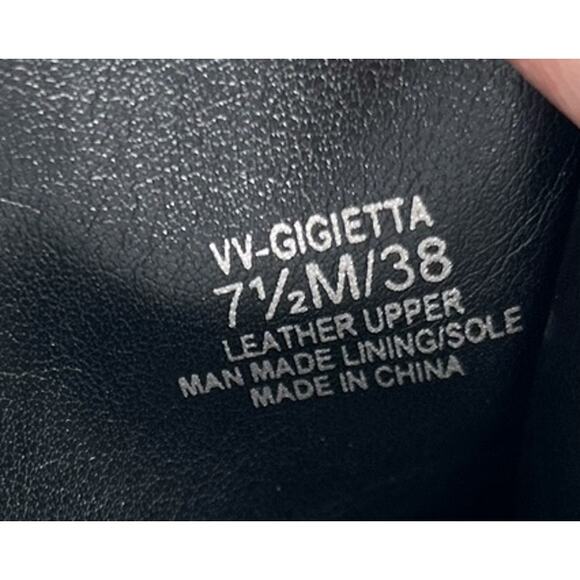 Vince Camuto Gigiettia Black Soft Leather Split Shaft Bootie Block Heel 7.5 - Picture 8 of 8